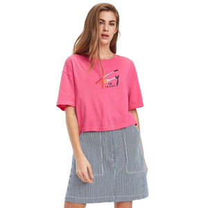 Tommy Hilfiger dámské růžové tričko Script - S (573)